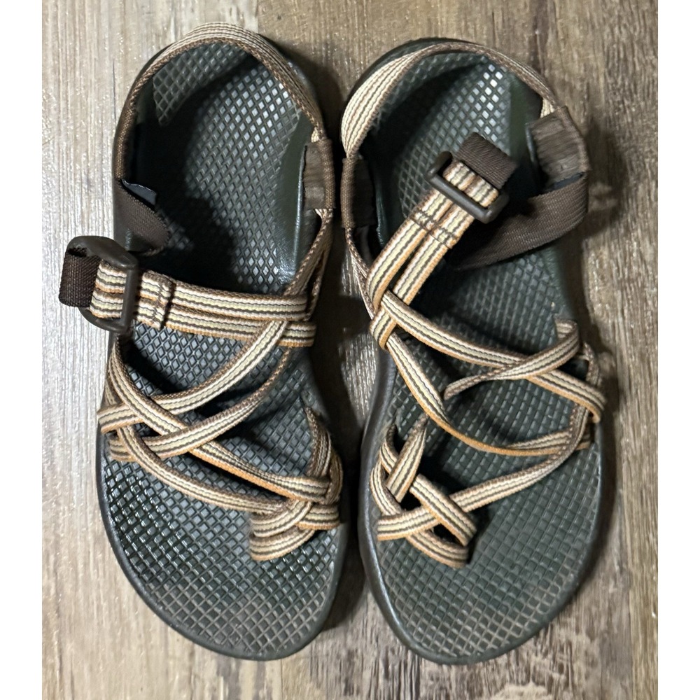Chaco ZX2 Unaweep Sandals Women Size 6 Brown Orange Strappy Outdoor Shoes